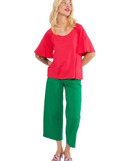 Fly Little Bird", bold ruby red