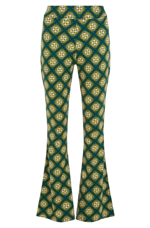 KING LOUIE Border Flared Pants Kirby Para Green