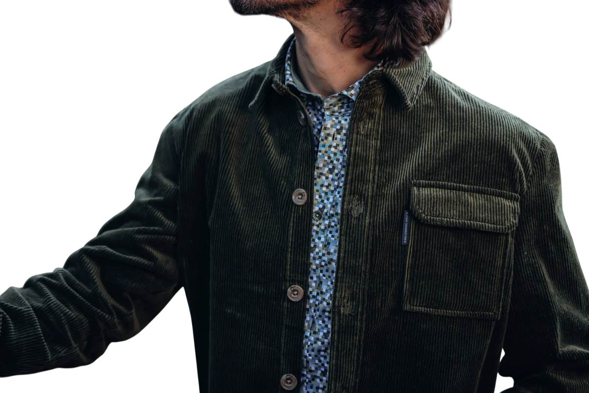 overshirt rib dark green