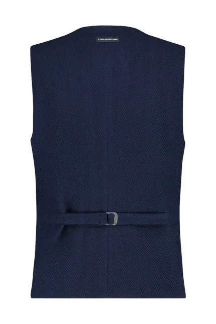 A FISH NAMED FRED GILET pique, herringbone
