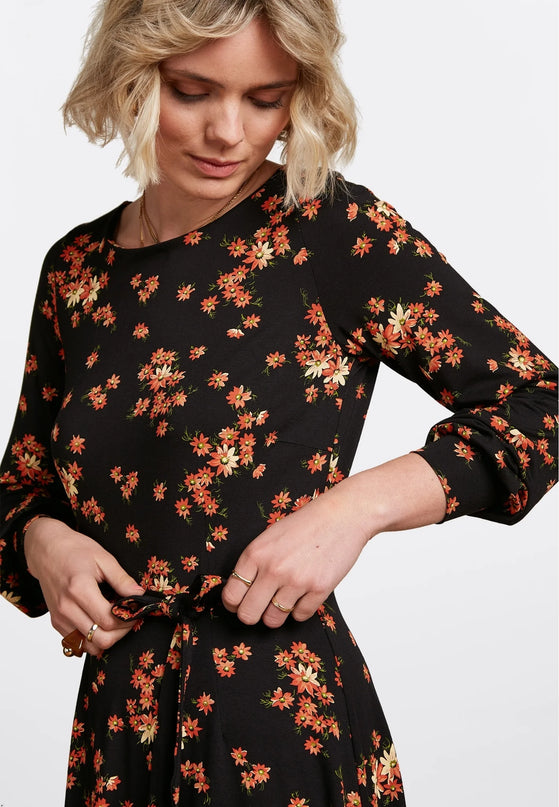 KING LOUIE Betty Bellsleeve Dress Rivera Black