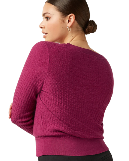 Deep V Cardi Cedar violet pink