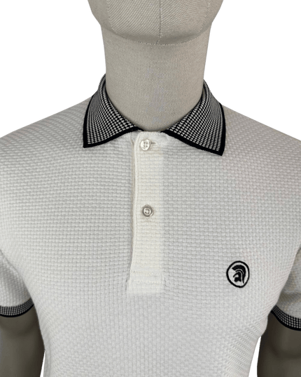TROJAN Polo tejido en cesta con cuello y puños jacquard