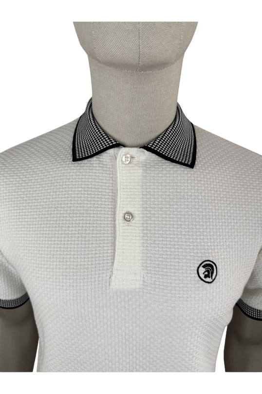 Basket Weave Polo with jacquard collar and cuffs