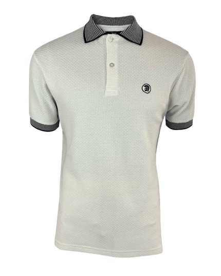 TROJAN Polo tejido en cesta con cuello y puños jacquard