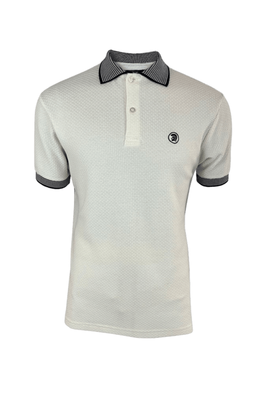 Basket Weave Polo with jacquard collar and cuffs