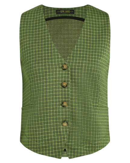 King Louie Bianca Gilet Ivy Check, guacemole