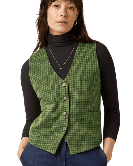 King Louie Bianca Gilet Ivy Check, guacemole