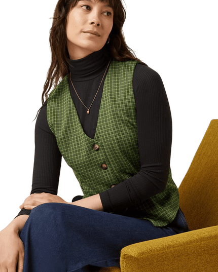 King Louie Bianca Gilet Ivy Check, guacemole