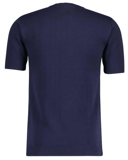 Camiseta de punto jacquard argyle Mod Blane en azul marino