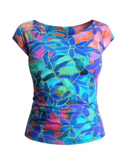 kleurrijke dames top met print