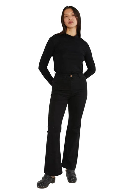 BLUTSGESCHWSITER BROEK YES WE FLARE GATO NEGRO, BLACK