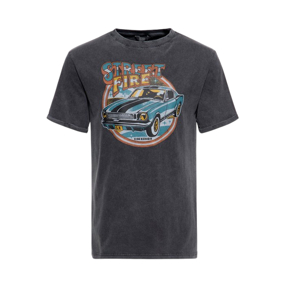 street fire, oilwashed black