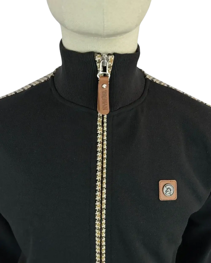 TROJAN HOUNDSTOOTH TRIM TRACK TOP