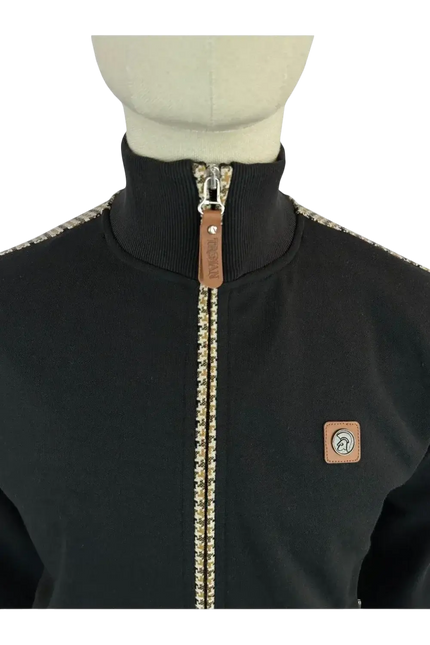 TROJAN HOUNDSTOOTH TRIM TRACK TOP
