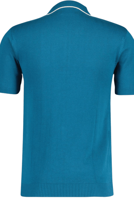 MADCAP Cagney Retro Textured Pocket Piping Polo Top in Corsair
