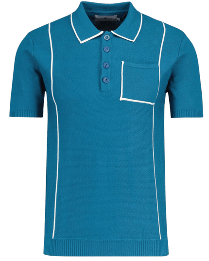 Cagney Retro Tekstureret Lomme Piping Polo Top i Corsair