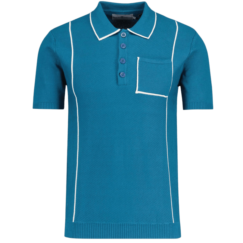 Polo Cagney Retro con tasca testurizzata e piping in Corsair