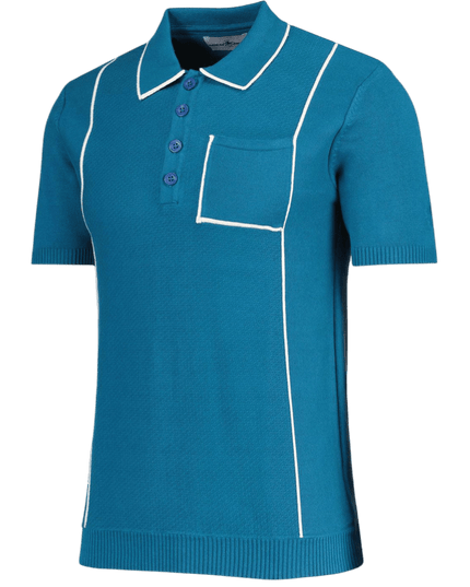 Cagney Retro Tekstureret Lomme Piping Polo Top i Corsair