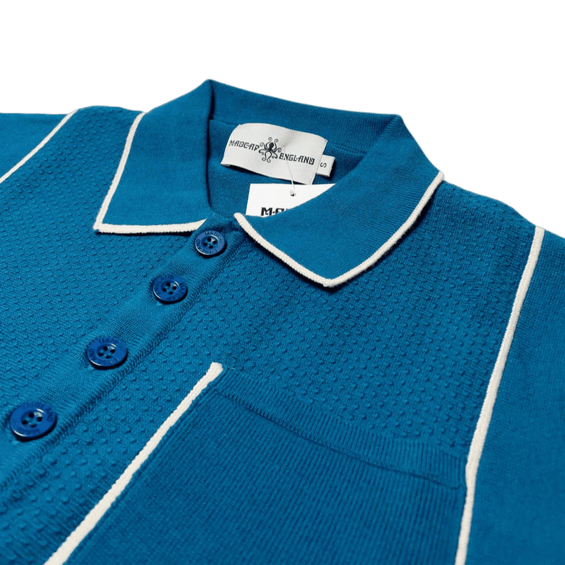 Polo Cagney Retro con tasca testurizzata e piping in Corsair