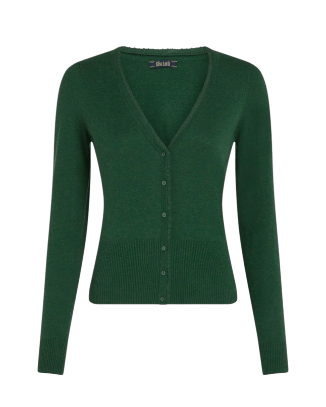 King Louie Cardigan V Cocoon", skovgrøn
