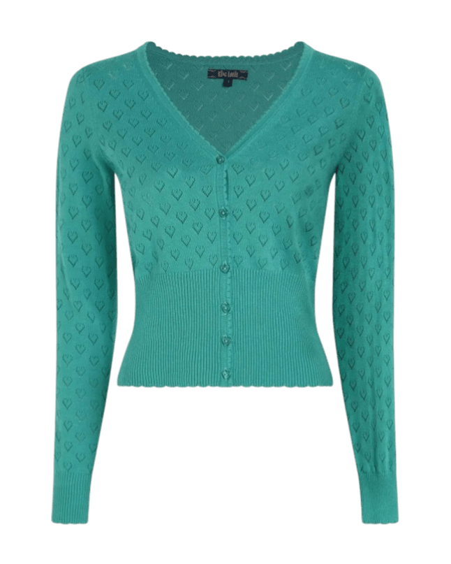 King Louie Cardi V Heart Ajour Aqua Green