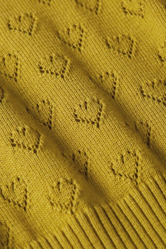 King Louie Cardi V Heart Ajour Curry Yellow