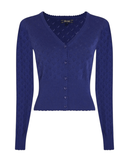 King Louie Cardi V Heart Ajour Dazzling Blue
