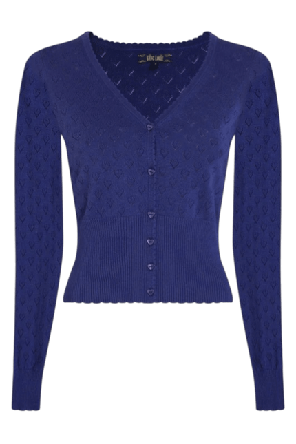 Cardigan King Louie V Heart Ajour bleu éclatant