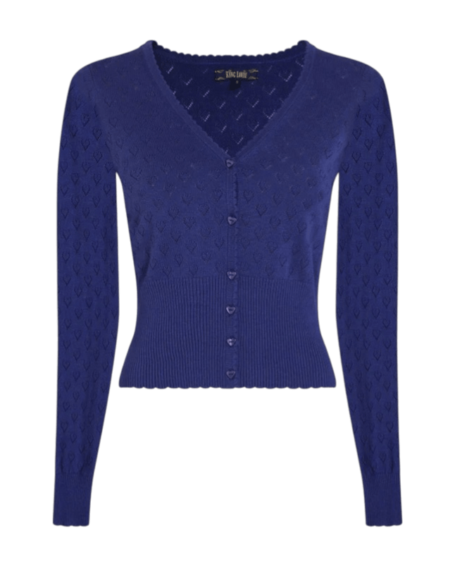 King Louie Cardi V Heart Ajour Dazzling Blue