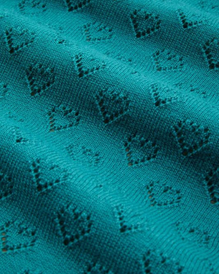 King Louie Cardi V Heart Ajour deep teal