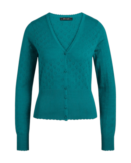 King Louie Cardi V Heart Ajour deep teal
