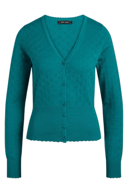 King Louie Cardi V Heart Ajour deep teal