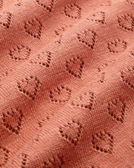 King Louie Cardi V Heart Ajour Dusty Rose