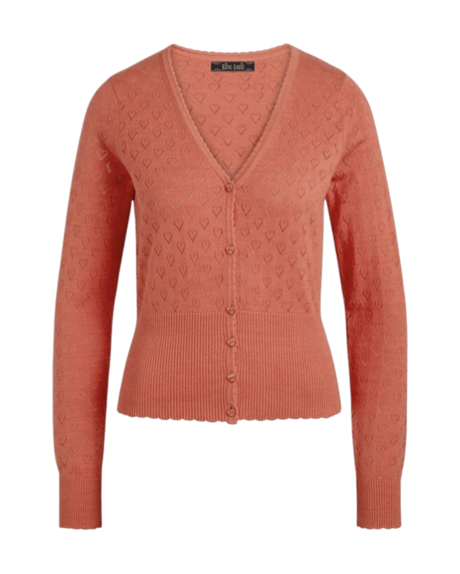 King Louie Cardi V Heart Ajour Dusty Rose
