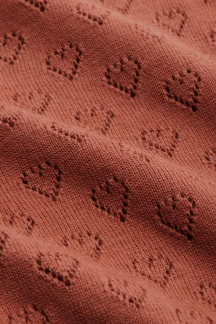 Cardigan King Louie V Heart Ajour brun épicé