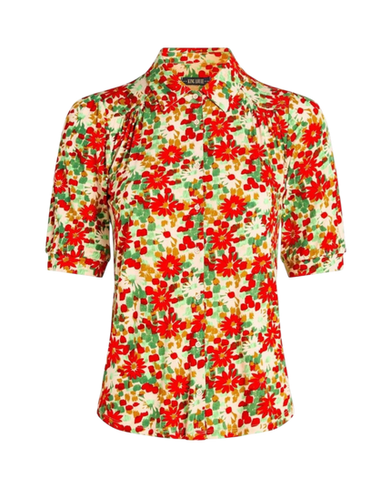 King Louie Carina Blouse Punch, fire red
