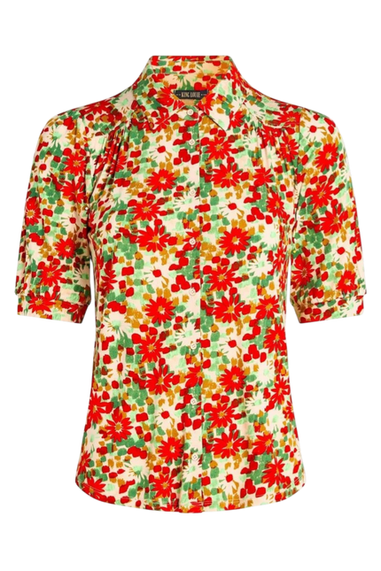 King Louie Carina Blouse Punch, rouge feu