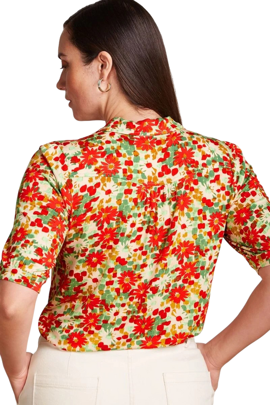 King Louie Carina Blouse Punch, fire red