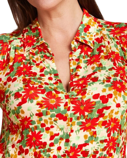 King Louie Carina Blouse Punch, fire red