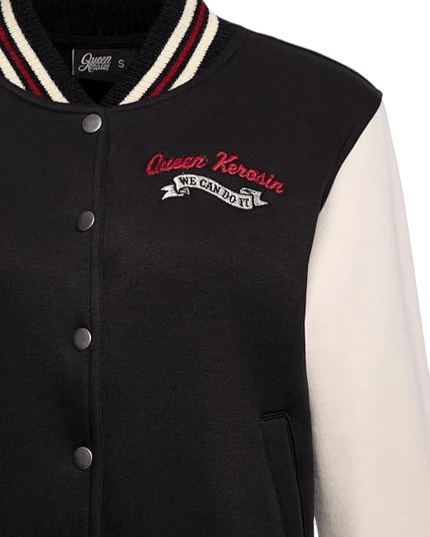 college sweat jack "We Can Do It" zwart