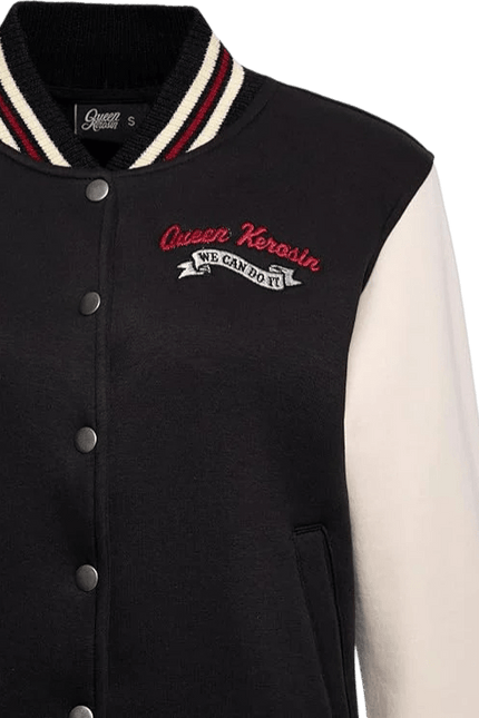 College Sweatjacke "We Can Do It" schwarz