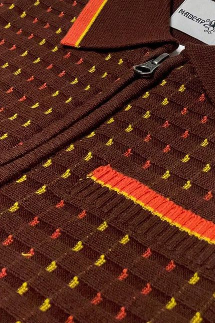 Polo en jacquard texturé Mod Coltrane Dash marron