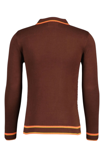 Polo en jacquard texturé Mod Coltrane Dash marron