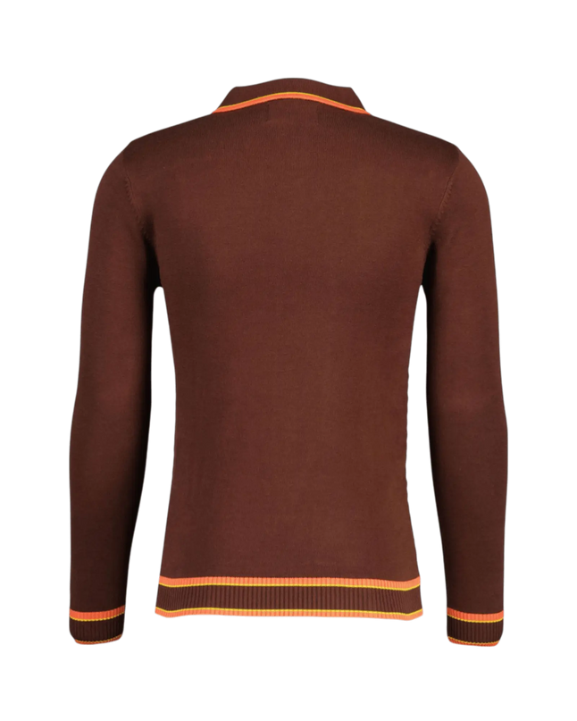 Polo Coltrane Mod in jacquard testurizzato marrone