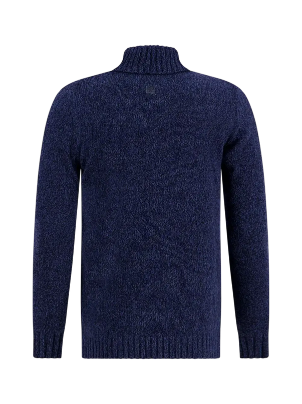 A FISH NAMED FRED Rollkragenpullover mit Zopfmuster NAVY