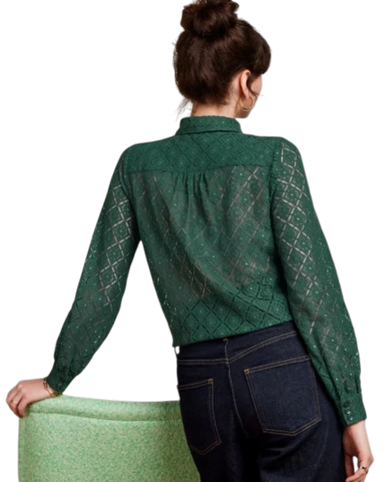 Maisie Blouse Artiste Lace, Amazon Green