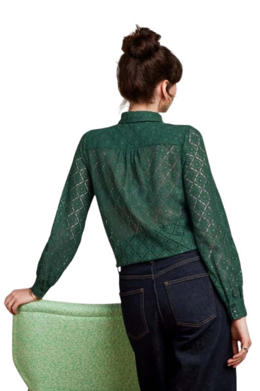 Maisie Blouse Artiste Lace, Amazon Green