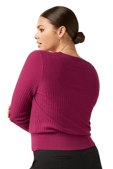 Deep V Cardigan Cedar violett pink