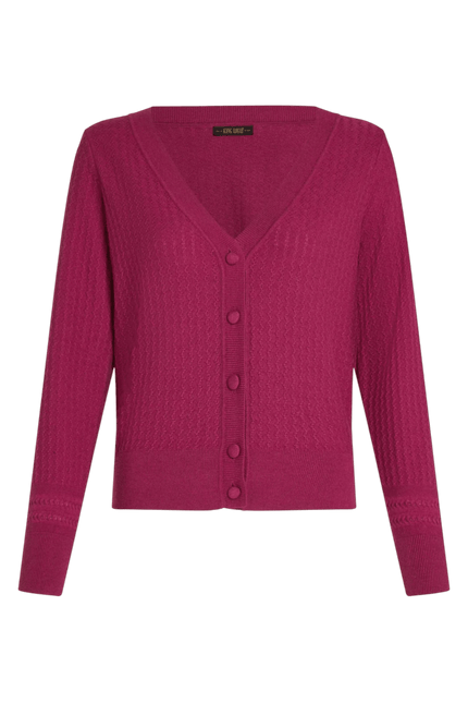 Deep V Cardigan Cedar violett pink